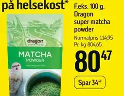 Føtex Dragon super matcha powder tilbud