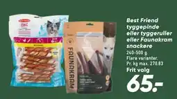 Bilka Best Friend tyggepinde eller tyggeruller eller Faunakram snackøre tilbud