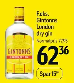 Føtex Gintonns London dry gin tilbud