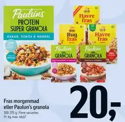 Føtex Fras morgenmad eller Paulun’s granola tilbud