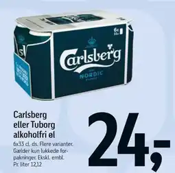 Føtex Carlsberg eller Tuborg alkoholfri øl tilbud