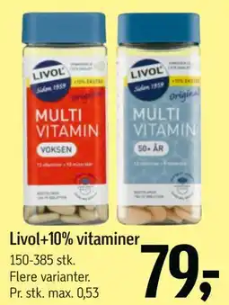 Føtex Livol+10% vitaminer tilbud