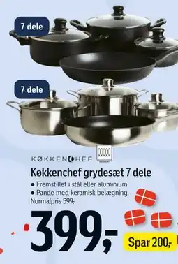 Føtex Køkkenchef grydesæt 7 dele tilbud