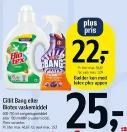 Føtex Cillit Bang eller Biotex vaskemiddel tilbud
