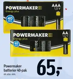 Føtex Powermaker batterier 40-pak tilbud