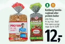 Føtex Kohberg familierugbrød eller protein boller tilbud