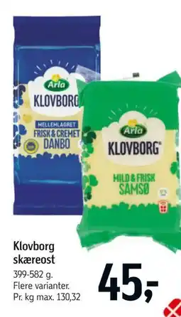 Føtex Klovborg skæreost tilbud
