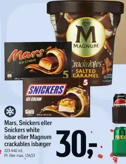 Føtex Mars, Snickers eller Snickers white isbar eller Magnum crackables isbæger tilbud