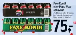 Føtex Faxe Kondi eller Pepsi Max sodavand tilbud