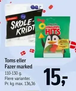 Føtex Toms eller Fazer marked tilbud