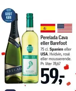 Føtex Perelada Cava eller Barefoot tilbud