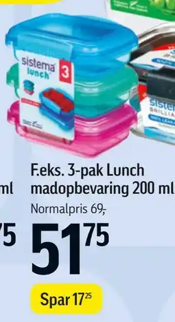 Føtex 3-pak Lunch madopbevaring 200 ml tilbud