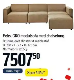 Føtex GRO modulsofa med chaiselong tilbud
