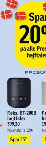 Føtex Prosonic BT-200B højttaler tilbud