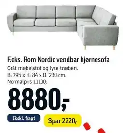 Føtex Rom Nordic vendbar hjørnesofa tilbud