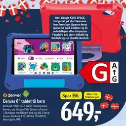 Føtex Denver 8” tablet til børn tilbud