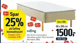Føtex Salling boxmadrassæt tilbud