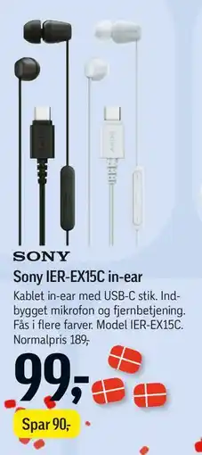 Føtex Sony IER-EX15C in-ear tilbud