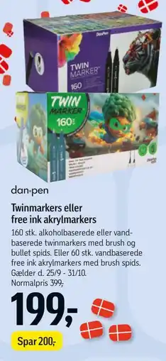 Føtex Twinmarkers eller free ink akrylmarkers tilbud