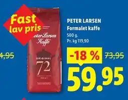 Lidl PETER LARSEN Formalet kaffe tilbud