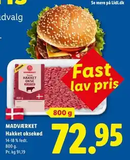 Lidl MADVÆRKET Hakket oksekød tilbud