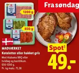 Lidl MADVÆRKET Koteletter eller hakket gris tilbud