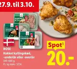 Lidl ROSE Hakket kyllingekød, -underlår eller -overlår tilbud