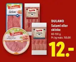Lidl DULANO Salami eller skinke tilbud