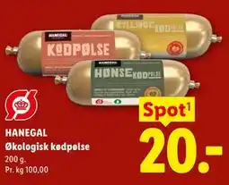 Lidl HANEGAL Økologisk kødpølse tilbud