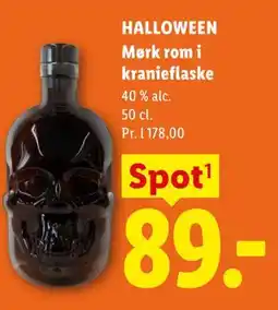 Lidl Mørk rom i kranieflaske tilbud
