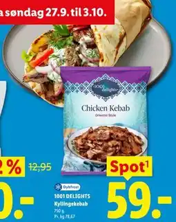Lidl 1001 DELIGHTS Kyllingekebab tilbud