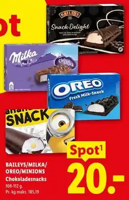 Lidl BAILEYS/MILKA/ OREO/MINIONS Chokoladesnacks tilbud