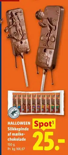 Lidl HALLOWEEN Slikkepinde af mælkechokolade tilbud