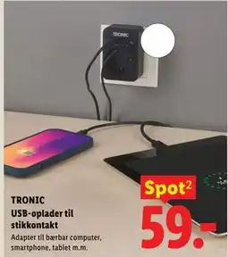 Lidl TRONIC USB-oplader til stikkontakt tilbud