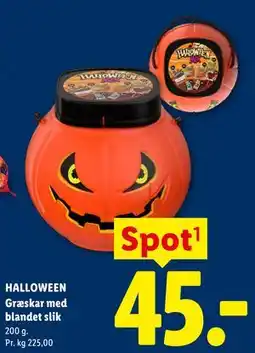 Lidl HALLOWEEN Græskar med blandet slik tilbud