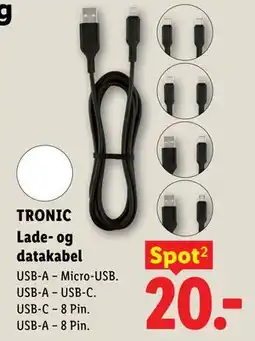 Lidl TRONIC Lade- og datakabel tilbud