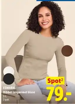 Lidl ESMARA Ribbet langærmet bluse tilbud