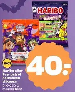 Netto Haribo eller Paw patrol halloween slikpose tilbud