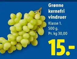 Lidl Grønne kernefri vindruer tilbud