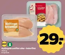 Netto Kyllingebrystfilet eller -inderfilet tilbud