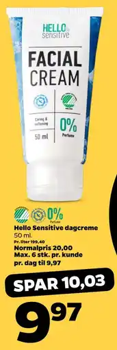 Netto Hello Sensitive dagcreme tilbud