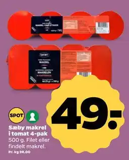 Netto Sæby makrel i tomat 4-pak tilbud