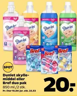 Netto Dunlet skyllemiddel eller Bref duo pak tilbud