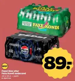 Netto Pepsi Max eller Faxe Kondi sodavand tilbud