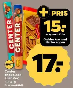 Netto Center chokolade eller Kex tilbud