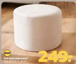 Netto Puf med velourstof tilbud