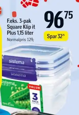 Føtex Sistema square klip it plus tilbud