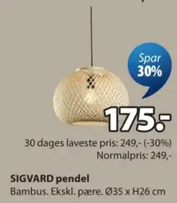 JYSK Sigvard pendel tilbud