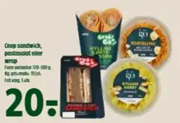 Coop 365 Grab & Go sandwich, pastasalat eller wrap tilbud