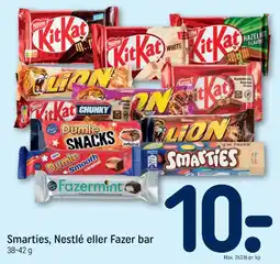 REMA 1000 Smarties, Nestlé eller Fazer bar tilbud